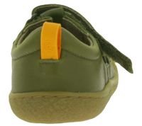 Sandales pieds nus GROUNDIES Noto confortables pour enfants, avec semelle TrueSense, en cuir véritable, pour filles et garçons, GND-310268-10, vert kaki