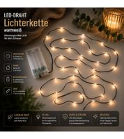 Atmospheric LICHTMOMENTE LED wire string light with timer function – 2.4 meters, 20 warm-white micro-LEDs (Green, Model 9844845)