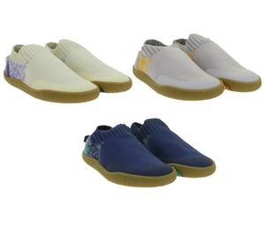 atmungsaktive GROUNDIES Barfußschuhe Nara Kinder Turnschuhe mit TrueSense Sohle Mädchen und Jungen Slip-On`s GND-380269 in Beige/Blau, Grau/Orange oder Blau