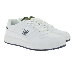 WORLD OF TROOP Destroyer Low Sneakers basse da uomo e da donna, modello retrò 3PP0150101 1141 AA Bianco/Blu navy