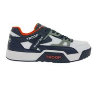 WORLD OF TROOP Cobra Low Sneakers basse da uomo e da donna, stile retrò, in vera pelle, 3PP0170101 4111 CA Bianco/Blu/Rosso