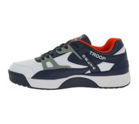WORLD OF TROOP Cobra Low Sneakers basse da uomo e da donna, stile retrò, in vera pelle, 3PP0170101 4111 CA Bianco/Blu/Rosso