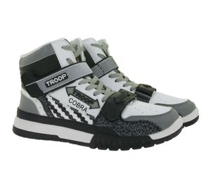 WORLD OF TROOP Cobra High Sneakers alte da uomo e da donna, modello retrò 3PP0170102 2151 BA Bianco/Nero