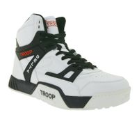 WORLD OF TROOP Delta High Sneakers alte da uomo, sneakers retrò da donna, sneakers skater 3PP0160102 1121 AA Bianco/Nero