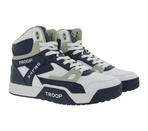 WORLD OF TROOP Delta High Sneakers alte da uomo, sneakers retrò da donna, sneakers skater 3PP0160102 4111 CA Bianco/Blu/Nero