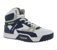 WORLD OF TROOP Delta High Sneakers alte da uomo, sneakers retrò da donna, sneakers skater 3PP0160102 4111 CA Bianco/Blu/Nero
