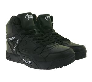 WORLD OF TROOP Delta High Sneakers alte da uomo, sneakers retrò da donna, sneakers skater 3PP0160102 2121 BA Nero/Bianco