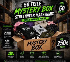 Mystery Box da 50 pezzi - Mix di marchi streetwear | Karl Kani, Urban Classics, Brandit, adidas e altri | Abbigliamento per donna, uomo e bambino