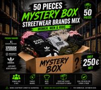 Mystery Box da 50 pezzi - Mix di marchi streetwear | Karl Kani, Urban Classics, Brandit, adidas e altri | Abbigliamento per donna, uomo e bambino