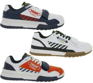 WORLD OF TROOP Cobra Low Sneakers basse da uomo e da donna, modello retrò 80103 Bianco/Rosso, Bianco/Nero o Bianco/Blu
