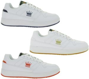 WORLD OF TROOP Destroyer Low Men's & Women's Retro Low-Top Sneakers (Model 80100) – White/Navy, White/Red, or White/Gold