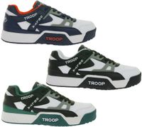 WORLD OF TROOP Delta Low Men's & Women's Low-Top Sneakers / Retro Skate Shoes 80101 – White/Green/Black, White/Grey/Black, or White/Blue/Red