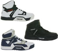 WORLD OF TROOP Delta High High-Top Sneakers (Unisex/Retro/Skater Style) – Model 80102 – White/Blue, White/Black, or Black