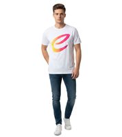 Distinctive Formula E men's cotton T-shirt featuring the Formula E logo – a summer shirt available in White, White/Multicolor, or Navy Blue