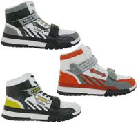 Zapatillas altas WORLD OF TROOP Cobra High para hombre y mujer, estilo retro (modelo 80104). Disponibles en blanco, negro y amarillo, blanco, gris y rojo, o blanco y negro.