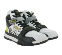 Zapatillas altas WORLD OF TROOP Cobra High para hombre y mujer, estilo retro (modelo 80104). Disponibles en blanco, negro y amarillo, blanco, gris y rojo, o blanco y negro.