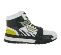Zapatillas altas WORLD OF TROOP Cobra High para hombre y mujer, estilo retro (modelo 80104). Disponibles en blanco, negro y amarillo, blanco, gris y rojo, o blanco y negro.