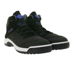 Scarpe antinfortunistiche da uomo PYTHON Fresh 4.0 con linguetta rinfrescante, in vera pelle e memory foam, classe di protezione S1P PS5303, nero/grigio