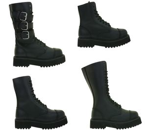 Markante Brandit Unisex Plateau Phantom Boots Echtleder Stiefel Schnür-Boots 2. Wahl – kleine Schönheitsfehler Ranger-Stiefel Schwarz