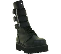 Markante Brandit Unisex Plateau Phantom Boots Echtleder Stiefel Schnür-Boots 2. Wahl – kleine Schönheitsfehler Ranger-Stiefel Schwarz