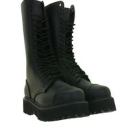 Markante Brandit Unisex Plateau Phantom Boots Echtleder Stiefel Schnür-Boots 2. Wahl – kleine Schönheitsfehler Ranger-Stiefel Schwarz