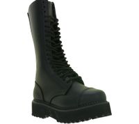 Markante Brandit Unisex Plateau Phantom Boots Echtleder Stiefel Schnür-Boots 2. Wahl – kleine Schönheitsfehler Ranger-Stiefel Schwarz