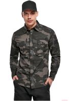 Chemise de travail Brandit Slim robuste en coton camouflage foncé