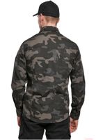 Chemise de travail Brandit Slim robuste en coton camouflage foncé