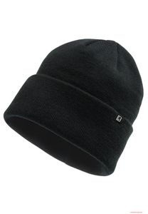 Bonnet chaud Brandit Watch, bonnet en maille fine avec drapeau logo, noir