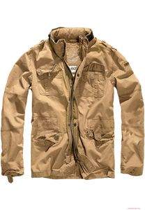 Robust Brandit men's Britannia field jacket with stowable hood, camel