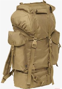 Spacious Brandit nylon military backpack with MOLLE system, camel