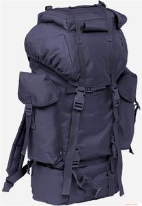 Sac à dos militaire spacieux Brandit en nylon avec système MOLLE, bleu marine