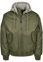 klassische Brandit Herren MA1 Bomberjacke mit Kapuze Oliv/Grau
