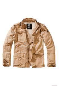 Veste d'hiver chaude pour homme Brandit Britannia avec doublure en peluche, camel