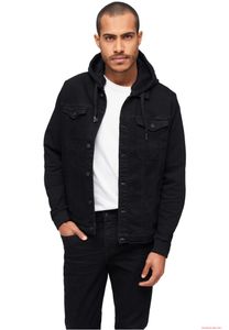 Stylish Brandit men's Cradock Denim Sweat Jacket, Black
