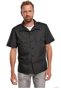 robust Brandit men's US ripstop short-sleeved shirt, black