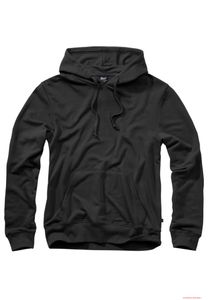 Felpa con cappuccio da uomo Cozy Brandit in cotone, nera