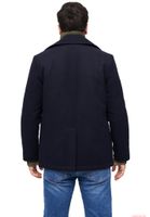 klassischer Brandit Herren Pea Coat Wollmantel Navy