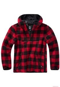 Pull de travail en polaire teddy pour homme Brandit, rouge et noir