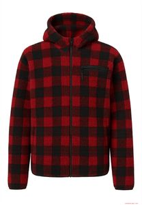Warm Brandit Men's Teddy Fleece Worker Jacket Red Black