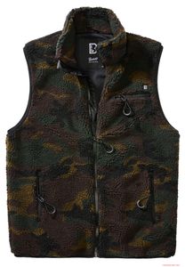 warm Brandit men's teddy fleece vest Woodland