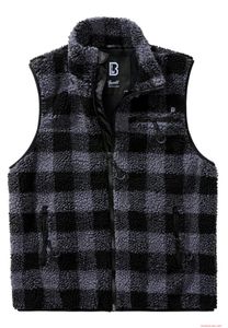 warme Brandit Herren Teddyfleece Weste Schwarz Grau