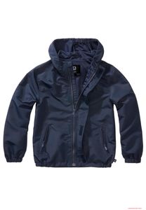 Lightweight Brandit Kids Summer Windbreaker with Front Zip, Navy