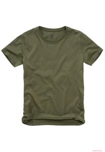 Cómoda camiseta infantil Brandit, de algodón, color oliva.