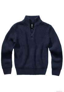 Suéter infantil azul marino cálido de la marca Brandit, modelo Troyer.