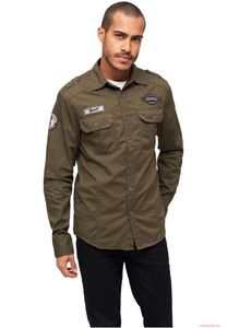 classic Brandit men's Luis vintage shirt olive