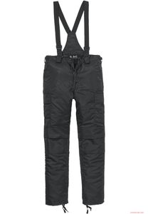 Warm Brandit Men's Thermal Bib Overalls Black