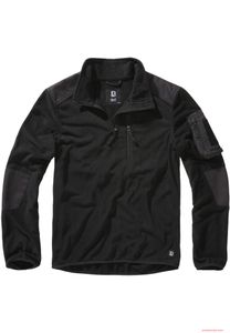 warm Brandit Fleece Troyer Ripstop Black