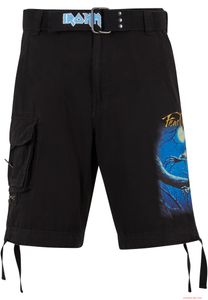 striking Brandit Iron Maiden Savage Cargo Shorts Fear of the Dark Black