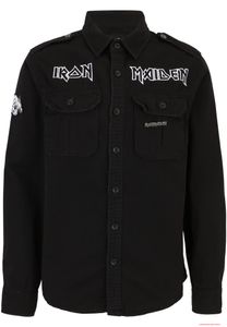 markantes Brandit Iron Maiden Vintage Langarmhemd Eddy Schwarz
